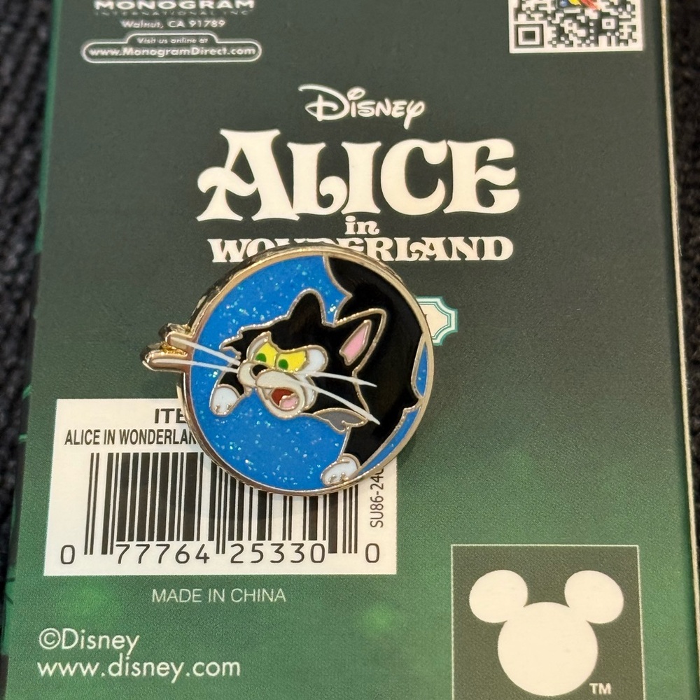 Disney Cat Caterpillar Enamel Pin - Black and Blue
